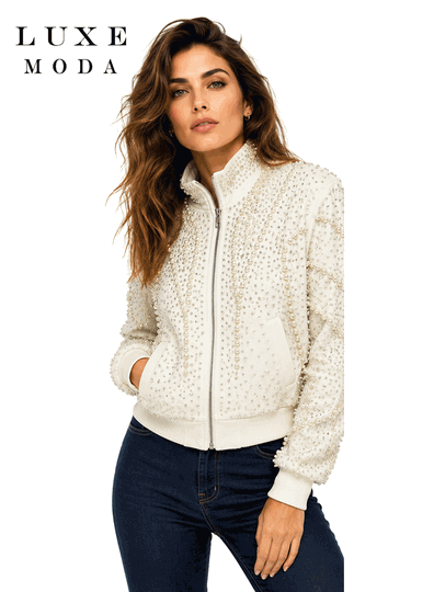 Luxe Moda <br> (Fall/Holiday 2026) <br> LM-572 <br> <br> OFF-WHITE <br> S M L XL<br> <br> Jacket
