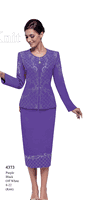 Serafina <br> (Fall/Holiday 2025) <br> SF4373 <br> <br> Black  <br>  Off-White  <br>  Purple <br> 8 10 12 14 16 18 20 22<br><br>Knit<br>2 Piece