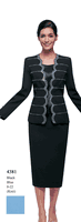 Serafina <br> (Fall/Holiday 2025) <br> SF4381 <br> <br> Black  <br>  Blue <br> 8 10 12 14 16 18 20 22<br><br>Knit<br>3 Piece