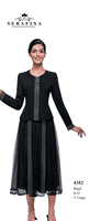 Serafina <br> (Fall/Holiday 2025) <br> SF4382 <br> <br> Black <br> 8 10 12 14 16 18 20 22<br><br>T.Crepe<br>2 Piece