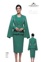 Serafina <br> (Fall/Holiday 2025) <br> SF4384 <br> <br> Green <br> 8 10 12 14 16 18 20 22<br><br>Knit<br>3 Piece