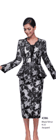 Serafina <br> (Fall/Holiday 2025) <br> SF4386 <br> <br> Black/Silver <br> 8 10 12 14 16 18 20 22<br><br>Jacquard<br>3 Piece