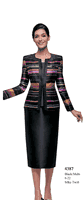 Serafina <br> (Fall/Holiday 2025) <br> SF4387 <br> <br> Black/Multi <br> 8 10 12 14 16 18 20 22<br><br>Silky Twill<br>3 Piece