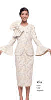 Serafina <br> (Fall/Holiday 2025) <br> SF4388 <br> <br> Gold <br> 8 10 12 14 16 18 20 22<br><br>Jacquard<br>2 Piece