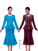 Serafina <br> (Fall/Holiday 2025) <br> SF4389 <br> <br> T.Blue  <br>  Red  <br>  Burgundy  <br>  Black  <br>  White <br> 8 10 12 14 16 18 20 22<br><br>Scuba<br>2 Piece
