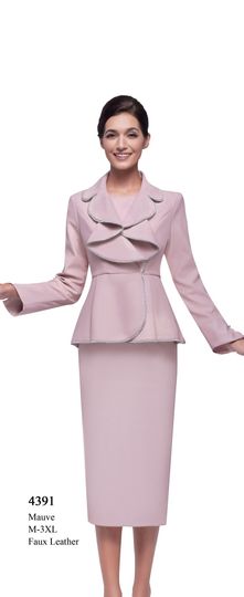 Serafina <br> (Fall/Holiday 2025) <br> SF4391 <br> <br> Mauve <br> M(10) L(12) XL(14) <br> 1x(16) 2x(18) 3x(20)<br><br>Faux Leather<br>3 Piece