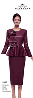 Serafina <br> (Fall/Holiday 2025) <br> SF4392 <br> <br> Black  <br>  Burgundy <br> M(10) L(12) XL(14) <br> 1x(16) 2x(18) 3x(20)<br><br>Faux Leather<br>2 Piece