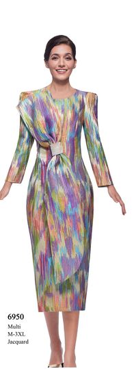 Serafina <br> (Fall/Holiday 2025) <br> SF6950 <br> <br> Multi <br> M(10) L(12) XL(14) <br> 1x(16) 2x(18) 3x(20)<br><br>Jacquard<br>Dress