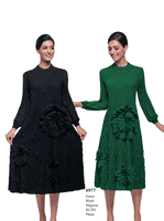 Serafina <br> (Fall/Holiday 2025) <br> SF6977 <br> <br> Green  <br>  Black  <br>  Magenta <br> M(10) L(12) XL(14) <br> 1x(16) 2x(18)<br><br>Pleats<br>Dress