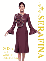 Serafina <br> (Fall/Holiday 2025) <br> SF6991 <br> <br> Burgundy  <br>  Light-Brown <br> M(10) L(12) XL(14) <br> 1x(16) 2x(18) 3x(20)<br><br>Faux Leather<br>Dress