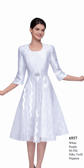 Serafina <br> (Spring/Summer 2026) <br> SF6957 <br> <br> WHITE  <br>   PURPLE <br> M(10) L(12) XL(14) <BR> 1x(16) 2x(18) 3x(20)<br><br>SILKY TWILL/ORGANZA<br>DRESS