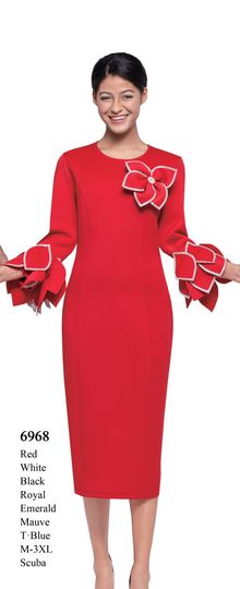 Serafina <br> (Spring/Summer 2025) <br> SF6968 <br> <br> Red  <br>  White  <br>  Black  <br>  Royal  <br>  Emerald <br> 8 10 12 14 16 18 20 22<br><br>Scuba<br>Dress