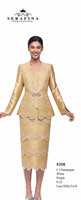 Serafina <br> (Spring/Summer 2026) <br> SF4308 <br> <br> LIGHT-CHAMPAGNE  <br>   WHITE  <br>   PURPLE <br> 8 10 12 14 16 18 20 22<br><br>LACE/SILKY TWILL<br>3 Piece