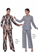 Serafina <br> (Spring/Summer 2026) <br> SF7490 <br> <br> BROWN-MULTI  <br>   BLACK-MULTI <br> M(10) L(12) XL(14) <BR> 1x(16) 2x(18) 3x(20)<br><br>NOVELTY & CHIFFON<br>2 Piece PANTS