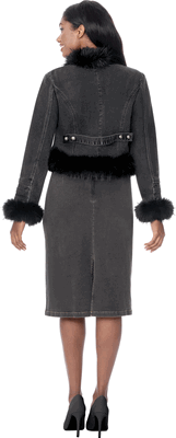 Sharz B. London <br> (Fall 2026) <br> SBL8202 <br> <br> Black <br> S M L XL 1x 2x 3x<br><br>2-piece Denim Jacket Dress <br>