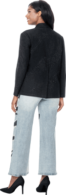 Sharz B. London <br> (Fall 2026) <br> SBL8233 <br> <br> Multi <br> M L XL 1x 2x 3x<br><br>Blazer & Wide-leg Pant Set With Contrast Zebra-print Trouser <br> Sharz B. London <br> (Fall 2026) <br> SBL8233 <br> <br> Multi <br> M L XL 1x 2x 3x<br><br>Blazer & Wide-leg Pant Set With Contrast Zebra-print Trouser <br>