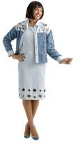 Sharz B.  <br> (Summer 2026) <br> SBL8092 <br> <br> SILVER/BLUE <br> 10 12 14 16 18 20 22 24<br><br>Dress with jean jacket and grommets <br>