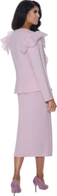 Stellar Looks <br> (Fall 2025) <br> SL600542 <br> <br> Pink <br> 8 10 12 14 16 18 <br>  16w 18w 20w 22w 24w 26w<br><br>Scuba <br> 2 Piece Skirt Suit