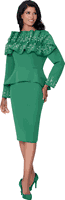 Stellar Looks <br> (Fall 2025) <br> SL600601 <br> <br> Emerald <br> 8 10 12 14 16 18 <br>  16w 18w 20w 22w 24w 26w<br><br>Scuba <br> 1 Piece Dress