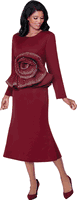 Stellar Looks <br> (Fall 2025) <br> SL600711 <br> <br> Burgundy <br> 8 10 12 14 16 18 <br>  16w 18w 20w 22w 24w 26w<br><br> <br> 1 Piece Dress