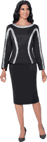 Stellar Looks <br> (Fall 2025) <br> SL600761 <br> <br> Black <br> 8 10 12 14 16 18 <br>  16w 18w 20w 22w 24w 26w<br><br>Light Scuba <br> 1 Piece Dress