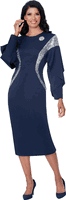 Stellar Looks <br> (Fall 2025) <br> SL600771 <br> <br> Navy <br> 8 10 12 14 16 18 <br>  16w 18w 20w 22w 24w 26w<br><br>Light Scuba <br> 1 Piece Dress