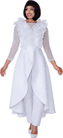 Stellar Looks <br> (Fall 2025) <br> SL600822 <br> <br> White <br> 8 10 12 14 16 18 <br>  16w 18w 20w 22w 24w 26w<br><br>Scuba <br> 2 Piece Jacket & Pants