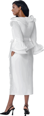 Stellar Looks <br> (Fall 2026) <br> SL600893 <br> <br> White <br> 8 10 12 14 16 18 <br>16w 18w 20w 22w24w 26w<br><br>Pleats & Twill <br> Skirt Suit