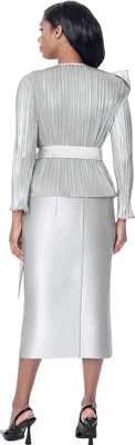 Stellar Looks <br> (Fall 2026) <br> SL601162 <br> <br> Silver <br> 8 10 12 14 16 18 20 22 24<br><br>Metallic Pleat & Twill <br> 2 Piece Skirt Suit Stellar Looks <br> (Fall 2026) <br> SL601162 <br> <br> Silver <br> 8 10 12 14 16 18 20 22 24<br><br>Metallic Pleat & Twill <br> 2 Piece Skirt Suit