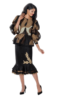 Stellar Looks <br> (Fall 2026) <br> SL601252 <br> <br> Multi <br> 8 10 12 14 16 18 20 22 24<br><br>Jacquard <br> 2 Piece Skirt Suit