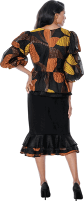 Stellar Looks <br> (Fall 2026) <br> SL601252 <br> <br> Multi <br> 8 10 12 14 16 18 20 22 24<br><br>Jacquard <br> 2 Piece Skirt Suit