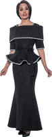 Stellar Looks <br> (Fall 2025) <br> SL1692 <br> <br> Black <br> 8 10 12 14 16 18 <br>  16w 18w 20w 22w 24w 26w<br><br>Scuba <br> 2 Piece Skirt Suit