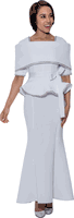 Stellar Looks <br> (Fall 2025) <br> SL1692 <br> <br> White <br> 8 10 12 14 16 18 <br>  16w 18w 20w 22w 24w 26w<br><br>Scuba <br> 2 Piece Skirt Suit