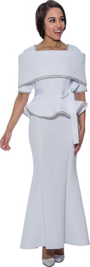 Stellar Looks <br> (Fall 2025) <br> SL1692 <br> <br> White <br> 8 10 12 14 16 18 <br>  16w 18w 20w 22w 24w 26w<br><br>Scuba <br> 2 Piece Skirt Suit