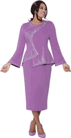 Stellar Looks <br> (SALE) <br> SL600202 <br> <br> Lilac <br> 16<br><br>Asymmetrical Crystal Embellished Knit