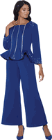 Stellar Looks <br> (Fall 2025) <br> SL600472 <br> <br> Royal <br> 8 10 12 14 16 18 <br>  16w 18w 20w 22w 24w 26w<br><br>Scuba <br> 2 Piece Pant Suit