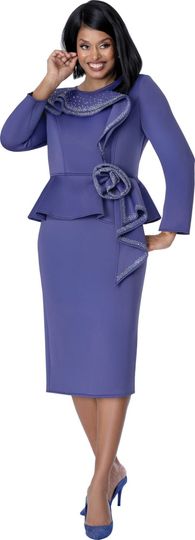 Stellar Looks <br> (Spring 2026) <br> SL600461 <br> <br> Purple <br> 8 10 12 14 16 18 <br>  16w 18w 20w 22w 24w 26w<br><br>Light Scuba <br> 1  Piece Dress