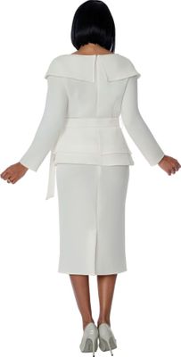 Stellar Looks <br> (Spring 2026) <br> SL600672 <br> <br> Orange/Silver <br> 8 10 12 14 16 18 <br>  16w 18w 20w 22w 24w 26w<br><br>Light Scuba <br> 2 Piece Skirt Suit