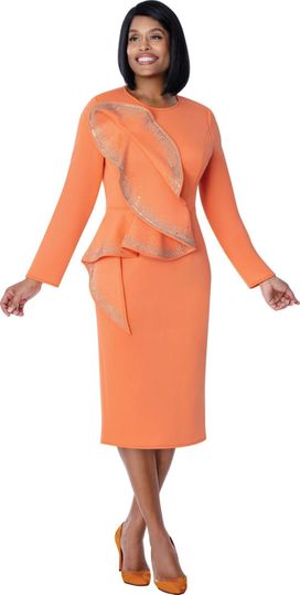 Stellar Looks <br> (Spring 2026) <br> SL600831 <br> <br> Coral <br> 8 10 12 14 16 18 <br>  16w 18w 20w 22w 24w 26w<br><br>Scuba <br> 1  Piece Dress