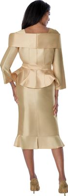 Stellar Looks <br> (Spring 2026) <br> SL600932 <br> <br> Champagne <br> 8 10 12 14 16 18 <br>  16w 18w 20w 22w 24w 26w<br><br>Shantung <br> 2 Piece Skirt Suit