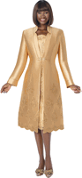 Susanna <br> (Fall 2026) <br> s3038 <br> <br> Gold  <br>  Mauve  <br>  White <br> 8 10 12 14 16 18 20 22 <br> 2 Piece Duster Jacket & Dress