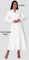 Tally Taylor <br> (2026) <br> TT41032 <br> <br> White  <br>  Purple <br> 6 8 10 12 14 16 18 <br>  16w 18w 20w 22w 24w 26w<BR><BR>Elegant Charm Tweed Church Robe