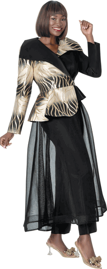 Terramina <br> (Fall 2026) <br> T7352 <br> <br> Black <br> 8 10 12 14 16 18 20 22 <br> 2 Piece Jacket & Skirt