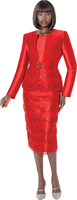 Terramina <br> (Fall 2026) <br> T7359 <br> <br> Red <br> 8 10 12 14 16 18 20 22 24 <br> 3 Piece Jacket, Cami & Skirt