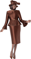 Terramina <br> (Fall 2026) <br> T7366 <br> <br> Brown <br> 8 10 12 14 16 18 20 22 24 <br> 3 Piece Jacket, Cami & Skirt