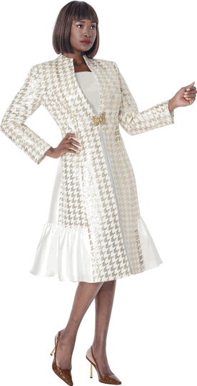 Terramina <br> (Fall 2026) <br> T7369 <br> <br> Gold <br> 8 10 12 14 16 18 20 22 24 <br> 2 Piece Dress & Coat