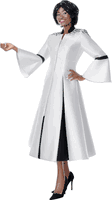 Terramina <br> (Spring 2026) <br> T7028 <br> <br> White/Black <br> 8 10 12 14 16 18 20 22 24 <br> 1 Piece Dress Clergy & Minister Robe Dress