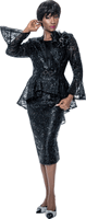 Terramina <br> (Fall 2026) <br> T7184-BL <br> <br> Black <br> 8 10 12 14 16 18 20 22 <br> 3 Piece Jacket, Cami & Skirt