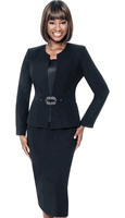 Terramina <br> (Fall 2026) <br> T9000-BL <br> <br> Black <br> 8 10 12 14 16 18 20 22 24 <br> 3 Piece Jacket, Cami  & Skirt