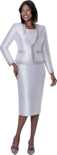 Terramina <br> (Fall 2026) <br> T7304-WH <br> <br> White <br> 8 10 12 14 16 18 20 22 <br> 2 Piece Dress & Jacket